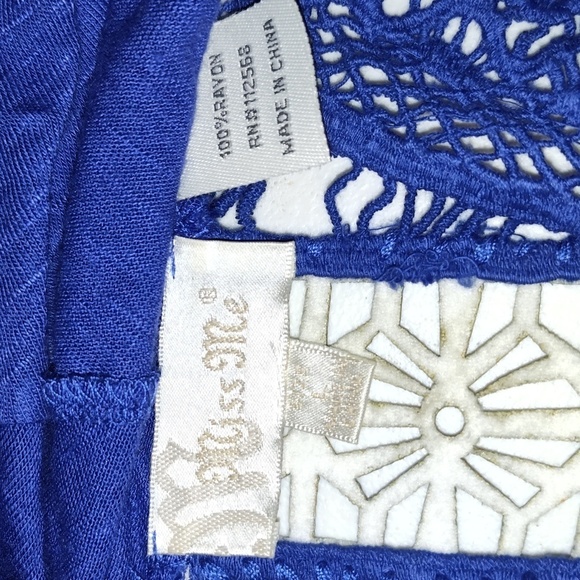 Miss me dark bright blue sleeveless shirt size large - Picture 7 of 9